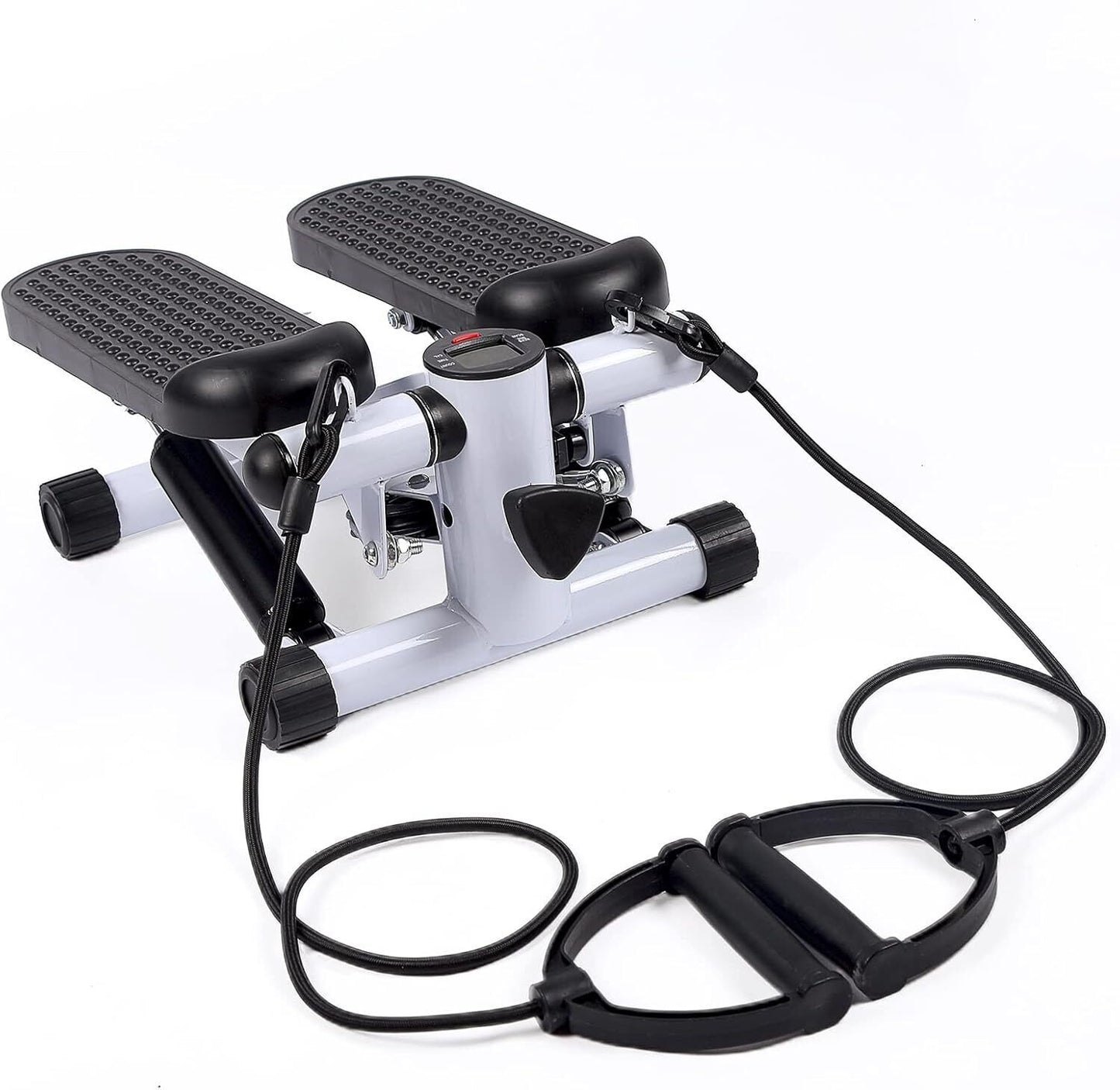 Compact Stepper Exercise Machine with Resistance Bands and LCD Display for Home Cardio Workouts