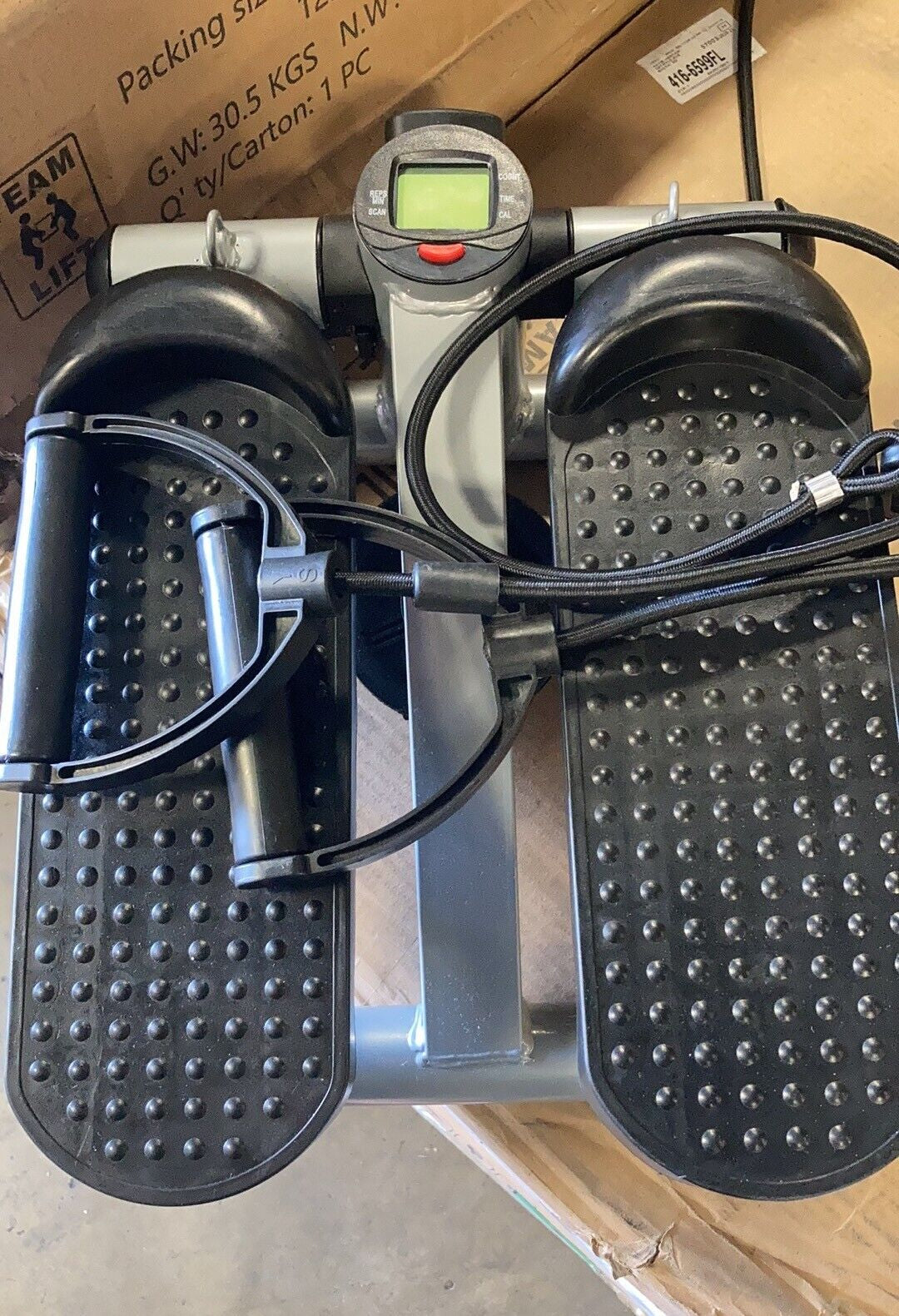 Compact Stepper Exercise Machine with Resistance Bands and LCD Display for Home Cardio Workouts